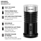 Keurig Mousseur à lait pour les lattes et les cappuccinos - fonction mousse chaude et froide - Noir-Fonction froide : vous avez envie d'un latte glacé ? Pas de problème ; il suffit de verser du lait frais dans le mousseur et de sélectionner la fonction froide pour créer la boisson glacée parfaite sans avoir à quitter la maison