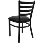 Flash Furniture - Chaise de restaurant de la série HERCULES en métal noir avec dossier échelle - siège en vinyle noir-Siège rembourré de 2.5 po en mousse épaisse