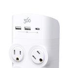 360 Electrical - Revolve45 Parasurtenseur rotatif 4 prises de 45 W - Blanc-1 080 joules de protection contre les surtensions protègent tous vos appareils électroniques