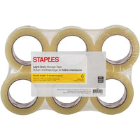 Ruban d’emballage Staples double longueur, 48 mm x 100 m, 2,2 mil, paquet de 6-Ruban d’emballage solide et durable conçu pour les besoins de rangement et d’expédition intensifs