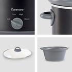 Kenmore - Mijoteuse 5 pintes (4,7 L) - Noir et gris-Facile à utiliser : Il suffit d'ajouter des ingredients et de tourner le cadran à la temperature desiree