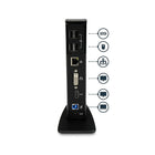 StarTech – Station d'accueil USB 3.0 à double écran avec HDMI, DVI et 6 ports USB-Installez votre poste de travail n'importe où et gagnez de la place grâce au design vertical mobile