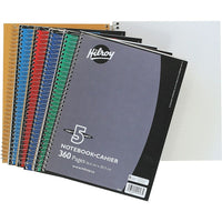 Hilroy - Cahier de notes 5 sujets, 10-1/2 po x 8 po, variés, 360 pages,-Idéal pour prendre des notes sur plus d'un sujet ou plus d'un projet