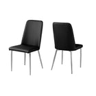 Monarch Specialties - 1034 Chaise - Simili-Cuir Noir/Chrome - Paquet de 2-Similicuir noir, chromé