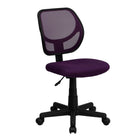Flash Furniture - Chaise fonctionnelle sans accoudoirs, dossier mi-dos, avec mailles, WA-3074-PUR-GG, violet-Dossier mi-hauteur