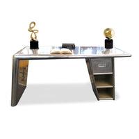 Plata Import - Road Bureau Bureau Bureau Aluminium Riveté, Gris-Bureau