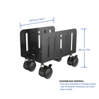 ShoppingAll - Support tour d'ordinateur mobile réglable - Noir-Mobilité : Le chariot est équipé de 4 roues pivotantes verrouillables pour une mobilité aisée.