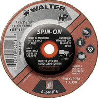 Walter Surface Technologies - Meule Combinée Hp Combo Vissable, paquet de 12-Dimension de l'arbre 5/8po-11