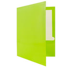 JAM Paper Chemises de présentation lustrées avec deux pochettes, vert lime, 12/paquet-4