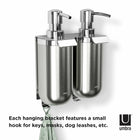 Umbra JUNIP - Pompes 295ml pour savon liquide ou gel hydroalcoolique avec fixation murale, Acier inoxydable-Couleur du distributeur de savon/desinfectant : acier inoxydable