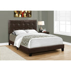 Monarch Specialties - 5922F Lit Double - Simili-Cuir Brun Fonce-L'ajout parfait à n'importe quelle chambre de votre petite maison, appartement ou condo