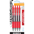 Zebra – Stylos gel à séchage rapide Sarasa rétractable – 0,7 mm – rouge – paquet de 4-Encre fluide, faible viscosité, encre gel à séchage rapide haut de gamme