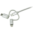StarTech.com - Câble USB à plusieurs chargements, Lightning, USB-C, Micro-B, tressé, 3,3 pi (LTCUB1MGR)-Laissez-en un dans votre voiture ou gardez-en un à votre bureau afin d’être toujours prêt lorsque vous en aurez besoin