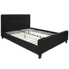 Flash Furniture - Grand lit plateforme tapissier capitonné Tribeca - tissu noir-Tête de lit à panneau