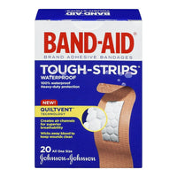 BAND-AID Brand® - Pansements TOUGH-STRIPS® imperméables, un seul format, paq./20-Assurent une protection contre l'eau, la saleté et les germes, m&ecirc;me quand ils sont mouillés  