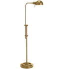 Dainolite - Lampe sur pied de pharmacie réglable à incandescence traditionnelle Fedora, 1 lumière, laiton vieilli-Laiton vieilli