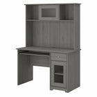 Bush Furniture - Petit Bureau d’ordinateur 48 po avec huche et tablette clavier Cabot - Gris moderne-Le petit bureau d’ordinateur 48" L x 23" P x 66" H avec huche et tablette clavier est idéal pour les endroits où l’espace est limité