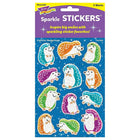 TREND enterprises Inc. Ensemble d'autocollants scintillants, Hérissons colorés, grandeurs variées, 24 pièces par paquet-Dessins scintillants sous le thème de hérissons
