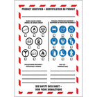 Étiquettes SIMDUT pour milieu de travail, 5 x 3,5 po, 5/paquet-Légende : Product Identifier - Identification du produit