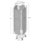 Azar Displays – Présentoir de sol à panneaux perforés sur 4 côtés et à roulettes, 60 x 16 po, blanc (700406-WHT)-Doté d’une bande porte-affiche