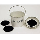 Cathay Importers - Bac de compostage de 5 litres, blanc, 8,5 diam. x 8,5 haut. (po)-Comprend 3 filtres