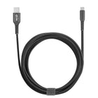 General Supply Câble de Chargement USB-C Tressé de 10 pieds - Noir-Comprend une sangle d'organisation