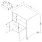 Rangement à imprimante sur roulettes, noir solide, Axess de Meubles South Shore, 26“L x 20“D x 27“H-Serre-câble pour organiser vos fils