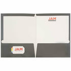 JAM PaperMD – Chemises de présentation lustrées à deux pochettes, gris (9 1/2 x 11 1/2 po), 100/boîte-Matériau : Papier cartonné