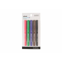 Cricut - Encre Infusible Stylo Basic 0.4, paquet de 5-5 points fins (0.4) Encre infusible stylos en cardinal, noir, ultraviolet, fauve, vert vif