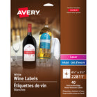 Avery-Étiquette arrondie blanche pour bouteilles, permanente, laser/jet d'encre, imprimée jusqu'au bord, 4,25 x 3,5 po, paq./40-Les étiquettes et l'adhésif sont résistants à l'eau pour s'assurer que les couleurs ne couleront pas lorsqu'elles sont exposées à l'eau