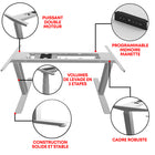 AnthroDesk - Bureau assis/debout electrique aux deux moteurs - Base Gris-8