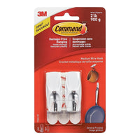 Command™ – Crochet moyen à tige métallique, 17065-EF-Tient fermement, s'enlève proprement, s'applique facilement, convient à une variété de surfaces