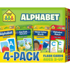 Carte Flash Alphabet Zone Scolaire, Paquet de 4-Aidez votre enfant à acquérir des compétences de pré-lecture qui lui présentent le monde merveilleux des mots ! Quatre jeux de cartes flash colorées dans ce petit emballage offrent 4 fois plus d'apprentissage ! Ils sont parfaits pour la maison et les salles de classe!