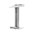 Urbann - Lutrin Y55 avec roulettes, aluminium et bois, naturel-Couleur : Gris clair et bois naturel