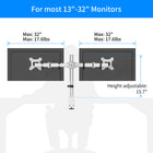 ShoppingAll - Support de bureau pour double écran LCD LED avec 2 options de montage - Blanc-9