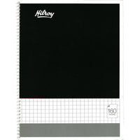 Cahiers #Hilroy à reliure spiralée, quadrillé, 80 feuilles, 8 po x 10 1/2 po, couleurs variées (13038) -Couvertures en papier disponible en 5 couleurs assorties : noir, cyan, vert, magenta ou gris