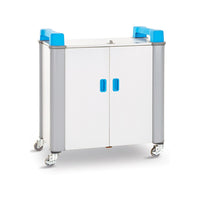 LapCabby - Unicabby Chariot de chargement AC mobile horizontal pour 32 appareils-Couleur: Blanc/Bleu