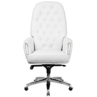 Flash Furniture - Fauteuil de direction multifonction, pivot, dossier élevé, traditionnel, cuir touffeté, blanc BT90269HWH-Chaise de bureau traditionnelle