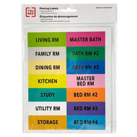 TRU RED - Étiquettes mobiles - 14 étiquettes/page - 10 pages - anglais-Étiquettes mobiles adhésives permanentes (texte anglais), pour l'étiquetage et l'organisation du matériel de déménagement et des cartons