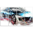 Designart – Voiture puissante exotique, grande toile de style galerie (PT2624-271)-Impression