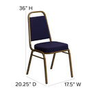 Flash Furniture – Chaise banquet empilable à dossier trapèze, siège 2,5 po, doré avec tissu bleu marine (FDBHF1AG0849)-Coussin de siège épais de 2,5 pouces