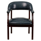 Flash Furniture – Chaise de conférence en vinyle BZ105NVY avec accoudoirs fixes, marine-Chaise capitaine