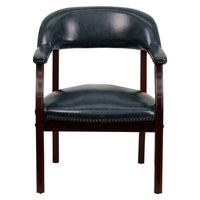 Flash Furniture – Chaise de conférence en vinyle BZ105NVY avec accoudoirs fixes, marine-Chaise capitaine