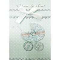 Rosedale ? Cartes de souhaits et enveloppes pour bébé « Welcome Little One! » dorée, 5 1/2 x 8 po , 6/paquet (19679)-Imprimé sur du papier cartonné non couché de haute qualité