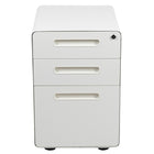 Flash Furniture Classeur ergonomique à verrouillage mobile à 3 tiroir suspendu pour dossiers juridiques et lettres, blanc-Classeur blanc moderne à 3 tiroirs - Design mobile ergonomique