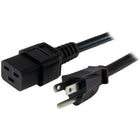 StarTech ® Cordon dââ‚¬â„¢alimentation 14 AWG pour ordinateur, NEMA 5-15P vers C19, 3 pi-Puissance admissible maximale, pour les appareils de plus grande taille