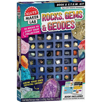 Klutz - Maker Lab: Rocks, Gems & Geodes-Comprend 36 pierres, un plateau de présentation, de la poudre pour cristaux, un moule à géode, du plâtre et une loupe