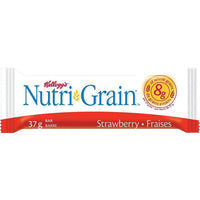 Kellogg's - Barre de céréales NutriGrain, fraises-Une onctueuse pâte de fraises enrobée de flocons d'avoine entiers  