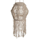 Truu Design - Hand Crafted Macrame Hanging Lamp Shade 11.5 x 37, inches, Cream White-Matériau: macramé fabriqué à la main en coton / structure en métal