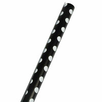JAM Paper -  Papier cadeau – Papier cadeau à pois – 25 m² par rouleau – Noir à pois blancs – 2/paquet-Papier d’emballage à pois noir et blanc, Le papier d'emballage coloré donnera envie à tous de découvrir ce qu'il y a à l'intérieur